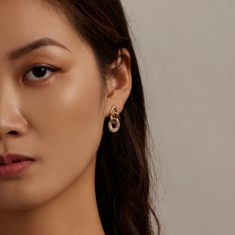 (image for) PANDORA Style Personality Chain Stud Earrings - BSE545 - View 6