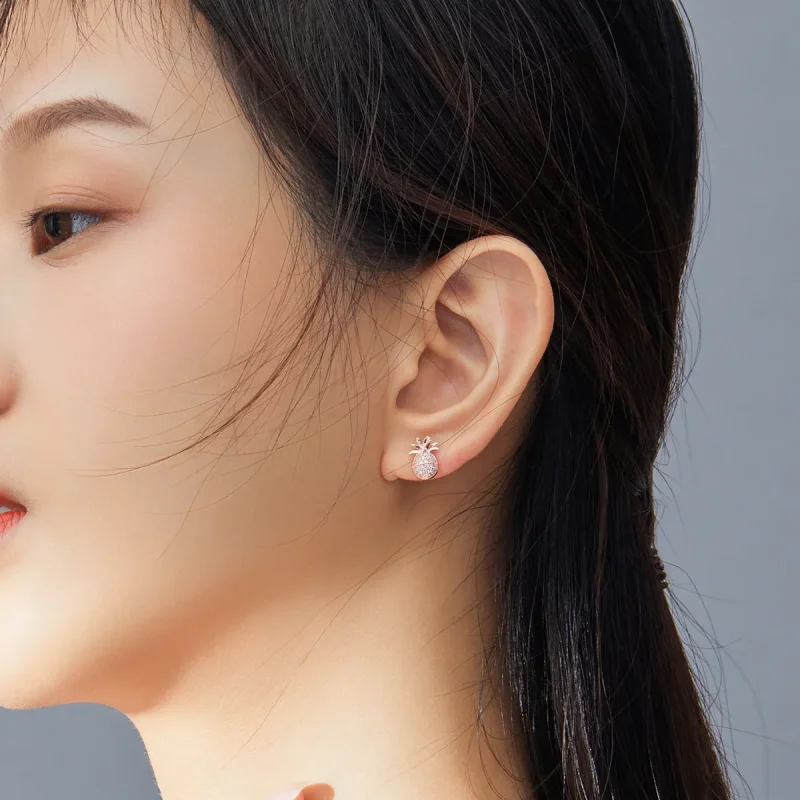 (image for) PANDORA Style Pineapple Stud Earrings - SCE803 - View 7