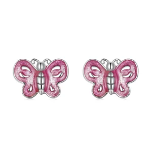 (image for) PANDORA Style Pink Butterfly Stud Earrings - SCE1344