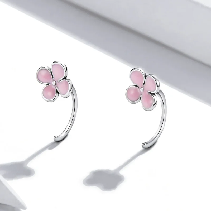 (image for) PANDORA Style Pink Flowers Stud Earrings - SCE1286 - View 2