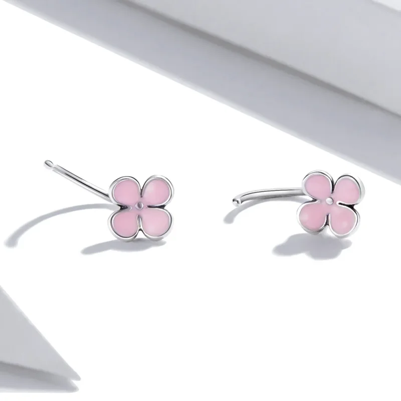 (image for) PANDORA Style Pink Flowers Stud Earrings - SCE1286 - View 3