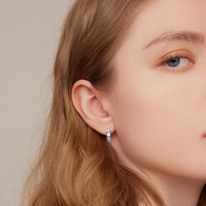 (image for) PANDORA Style Pink Glass Stud Earrings - SCE1452 - View 4