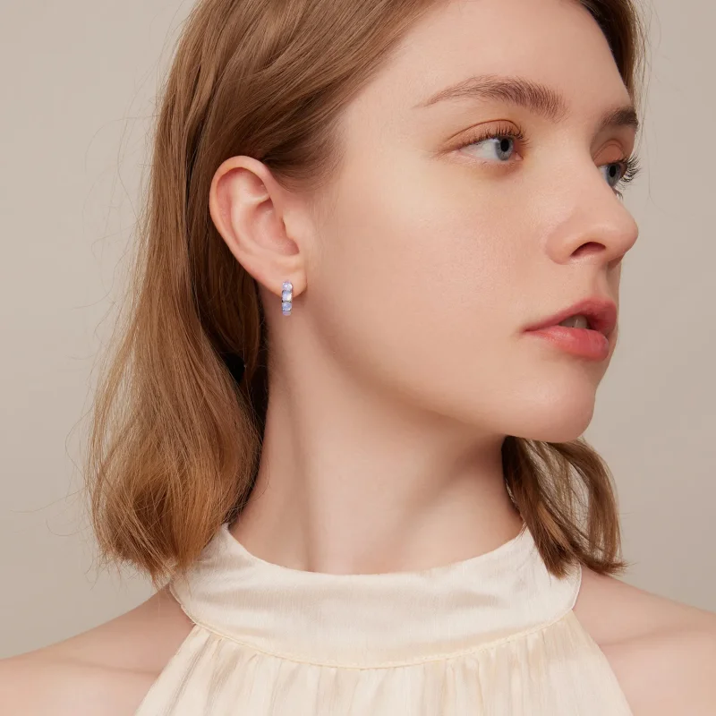 (image for) PANDORA Style Pink Glass Stud Earrings - SCE1452 - View 5