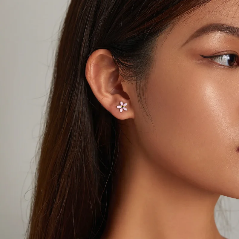 (image for) PANDORA Style Pink Sakura Stud Earrings - SCE1273 - View 7