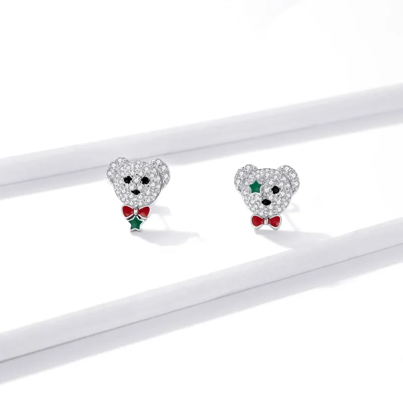 (image for) PANDORA Style Playful Bear Stud Earrings - BSE437 - View 2