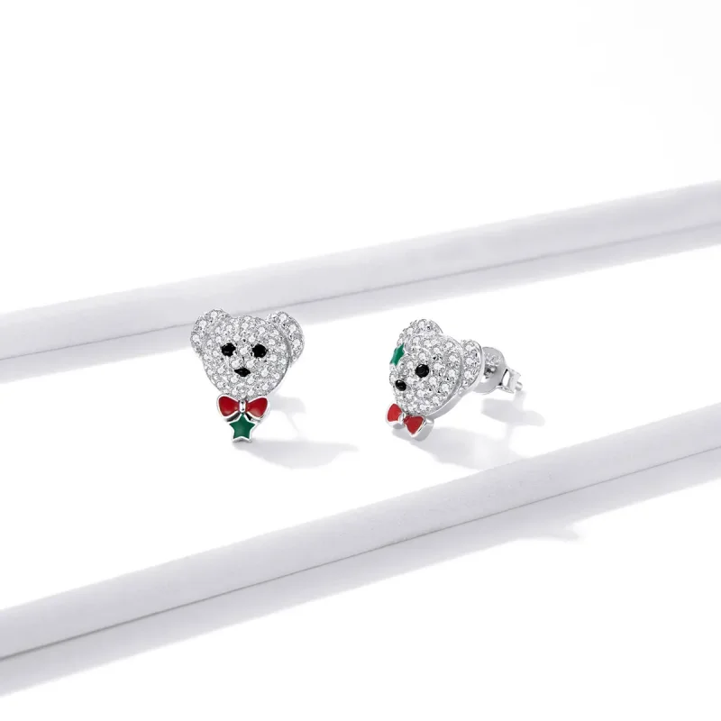 (image for) PANDORA Style Playful Bear Stud Earrings - BSE437 - View 3