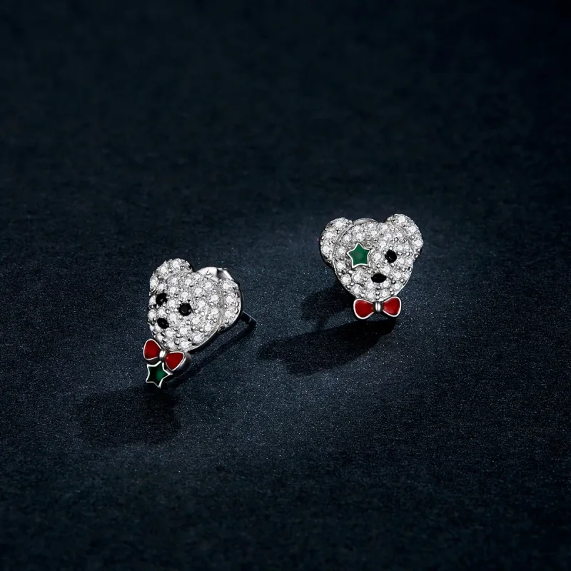 (image for) PANDORA Style Playful Bear Stud Earrings - BSE437 - View 5