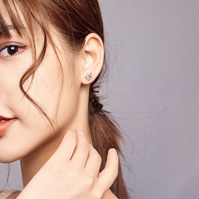 (image for) PANDORA Style Playful Turtle Stud Earrings - BSE406 - View 6