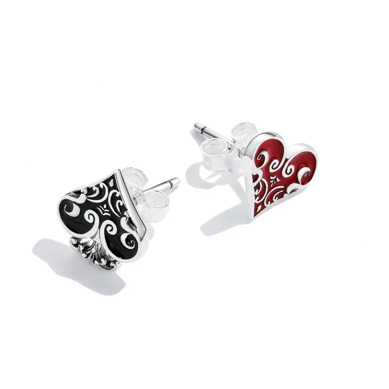(image for) PANDORA Style Poker Hearts Stud Earrings - SCE1378 - View 4