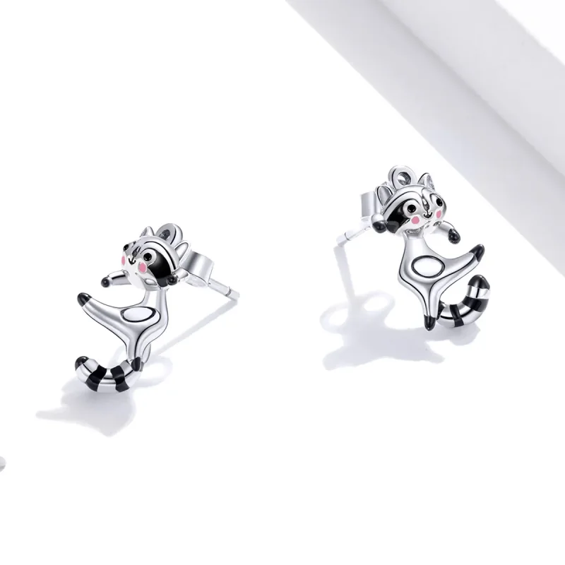 (image for) PANDORA Style Raccoon Stud Earrings - SCE990 - View 3