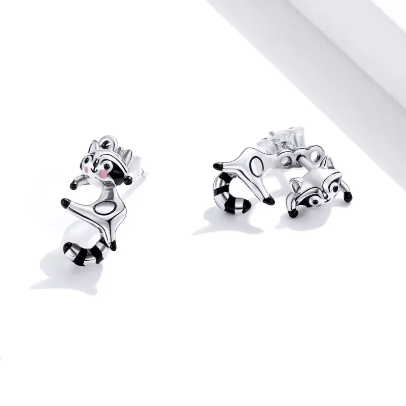 (image for) PANDORA Style Raccoon Stud Earrings - SCE990 - View 4