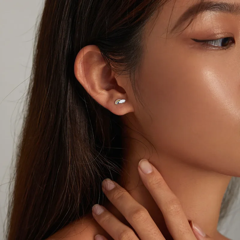 (image for) PANDORA Style Rainbow Clouds Stud Earrings - SCE1274 - View 6