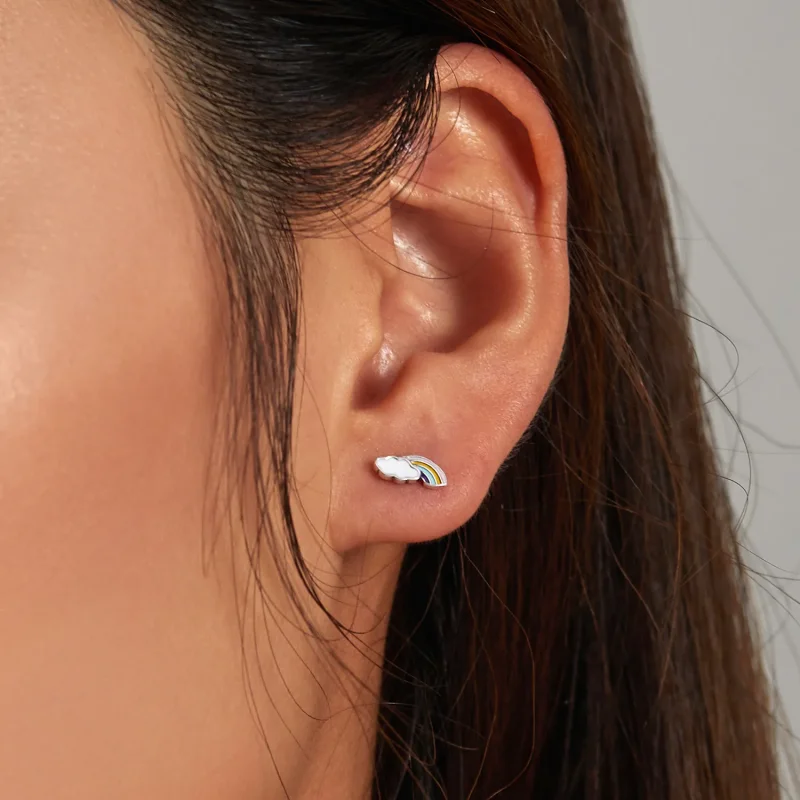 (image for) PANDORA Style Rainbow Clouds Stud Earrings - SCE1274 - View 7