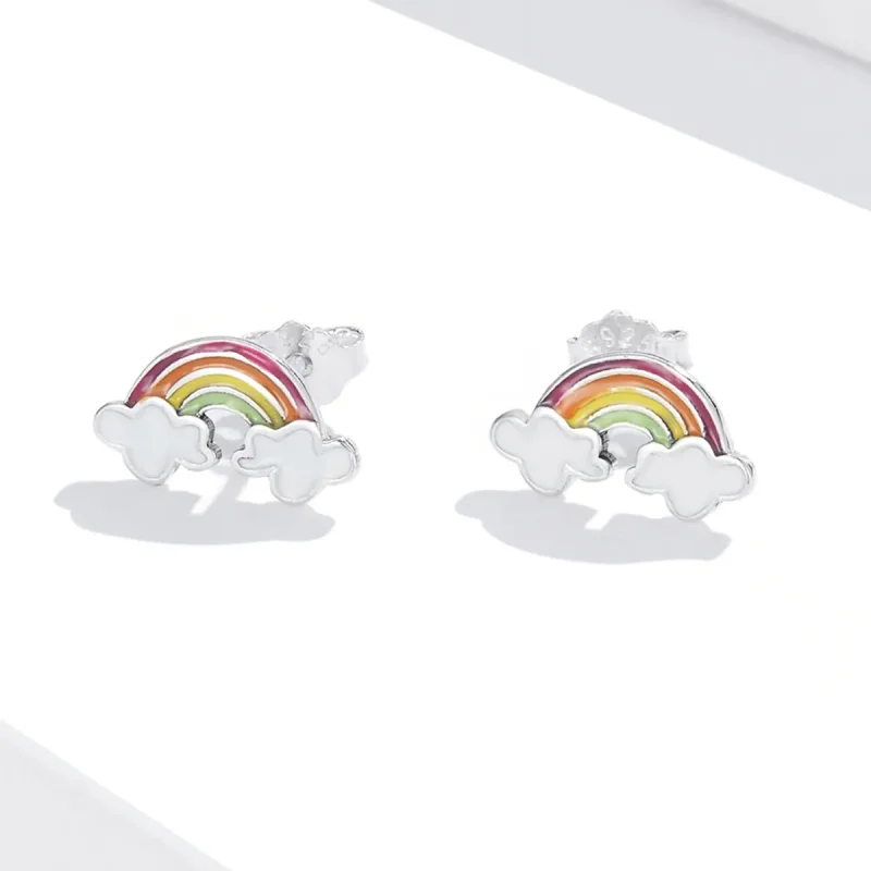 (image for) PANDORA Style Rainbow Clouds Stud Earrings - SCE1339 - View 2
