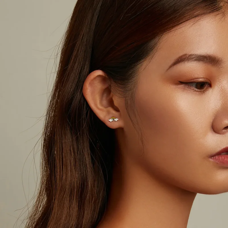 (image for) PANDORA Style Rainbow Clouds Stud Earrings - SCE1339 - View 7