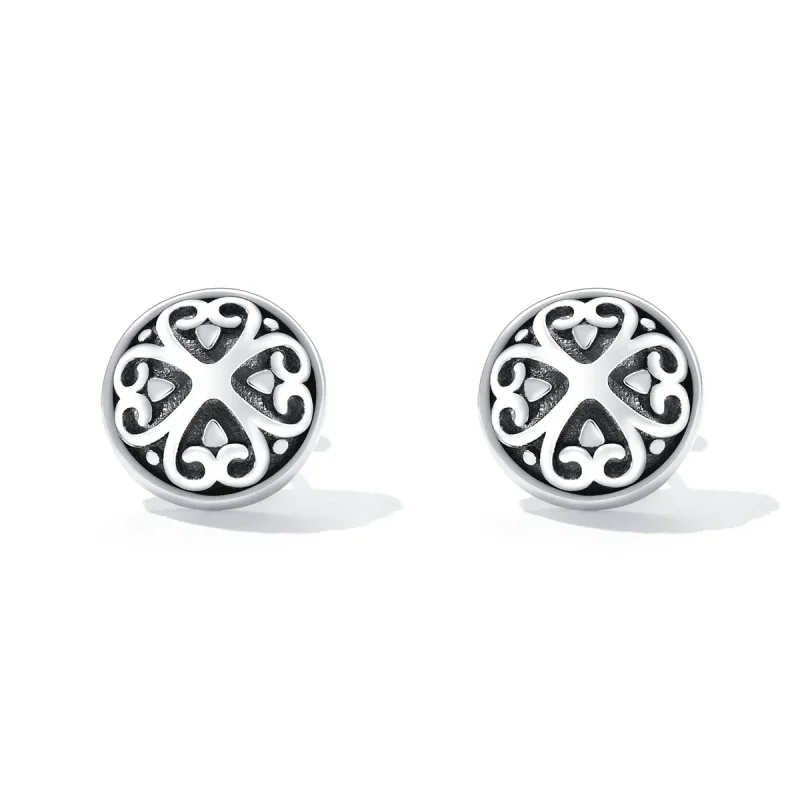 (image for) PANDORA Style Retro Pattern Stud Earrings - SCE1396 - View 2