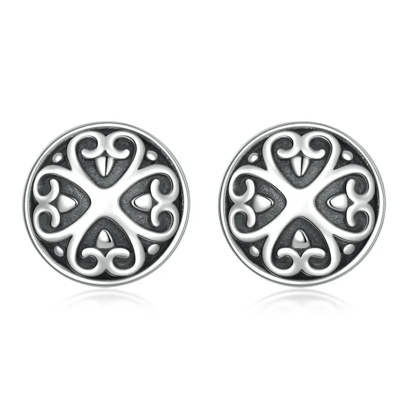 (image for) PANDORA Style Retro Pattern Stud Earrings - SCE1396 - Product Image