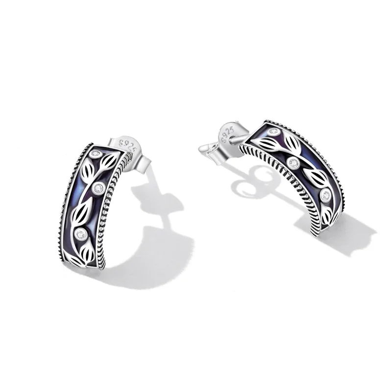(image for) PANDORA Style Retro Pattern Stud Earrings - SCE1415 - View 2