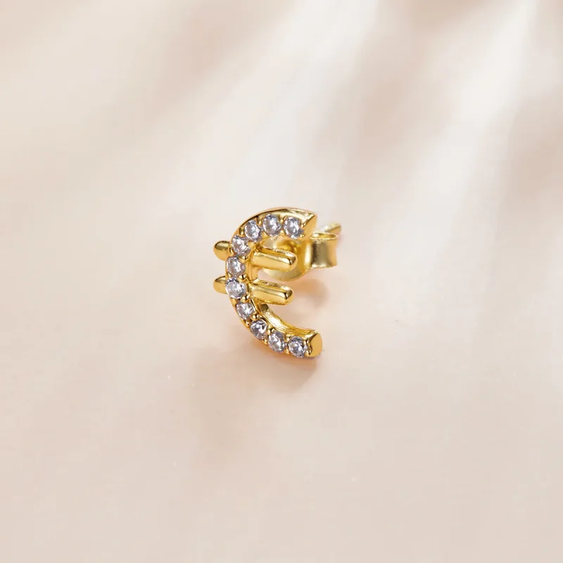 (image for) PANDORA Style Secret Symbol - € Stud Earrings - SCE1074 - View 2