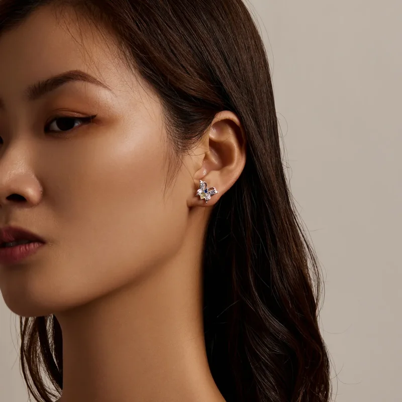 (image for) PANDORA Style Shine Butterfly Stud Earrings - BSE564 - View 6