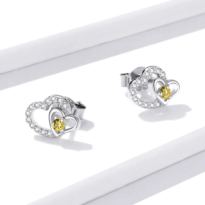 (image for) PANDORA Style Shine Love Stud Earrings - BSE528 - View 2