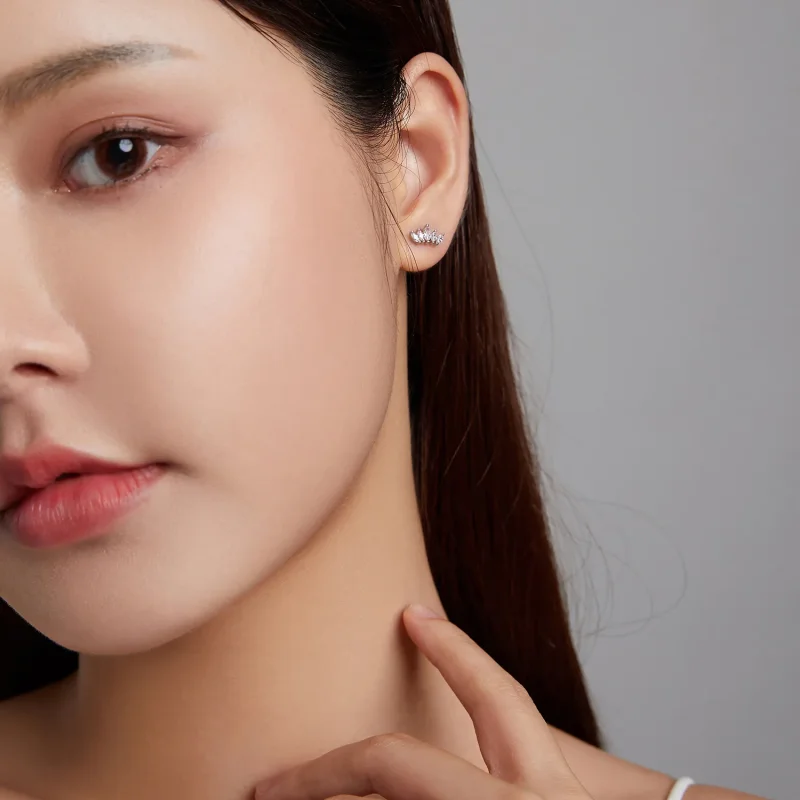 (image for) PANDORA Style Shining Crown Stud Earrings - BSE521 - View 7