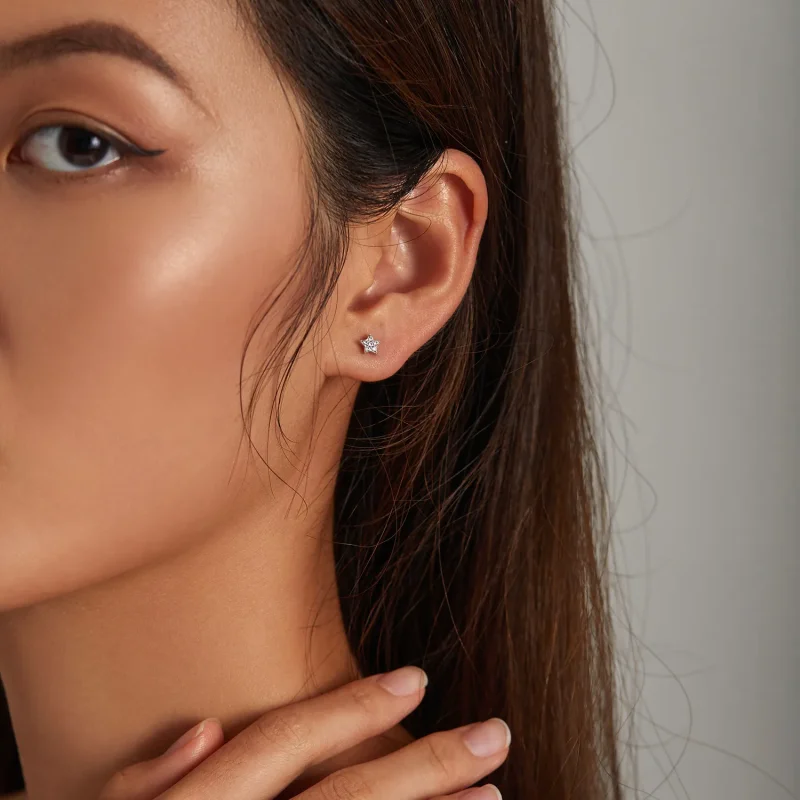 (image for) PANDORA Style Shining Star Stud Earrings - SCE1297 - View 5