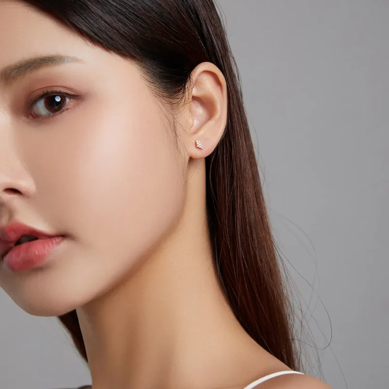 (image for) PANDORA Style Shiny Rhombus Stud Earrings - SCE1222 - View 5