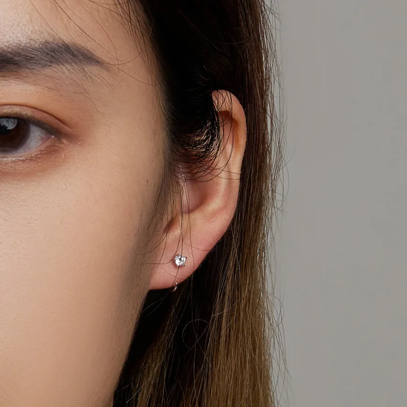 (image for) PANDORA Style Simple and Shining Stud Earrings - SCE1422 - View 5