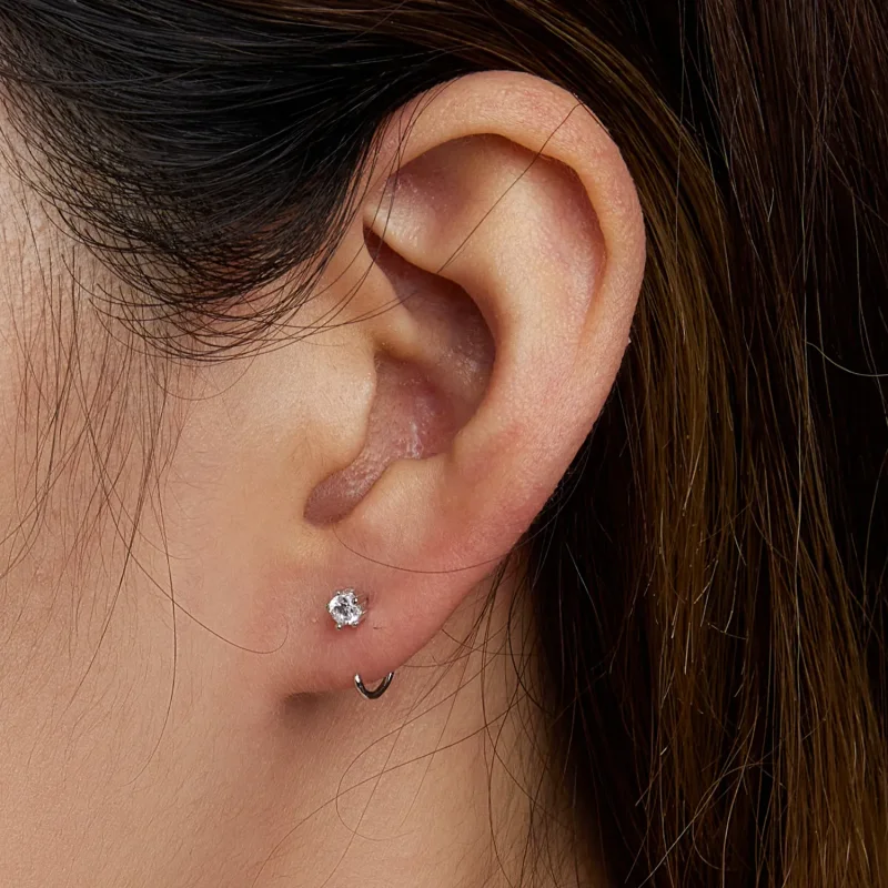 (image for) PANDORA Style Simple and Shining Stud Earrings - SCE1422 - View 7