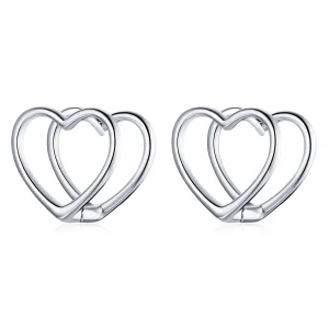(image for) PANDORA Style Simple - Double Heart Stud Earrings - BSE501