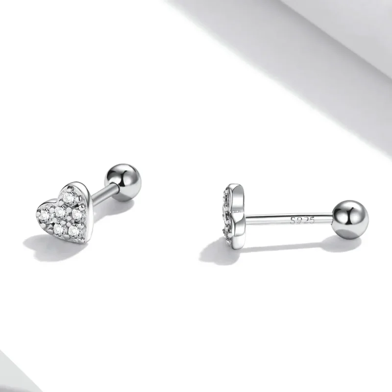 (image for) PANDORA Style Simple Love Stud Earrings - SCE1298 - View 3
