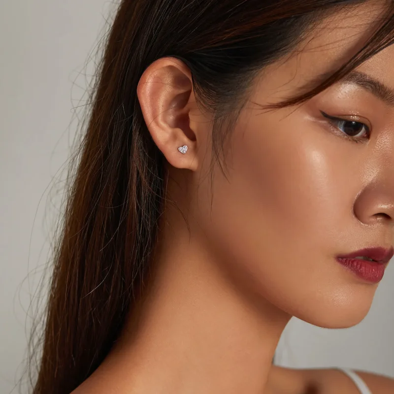 (image for) PANDORA Style Simple Love Stud Earrings - SCE1298 - View 7