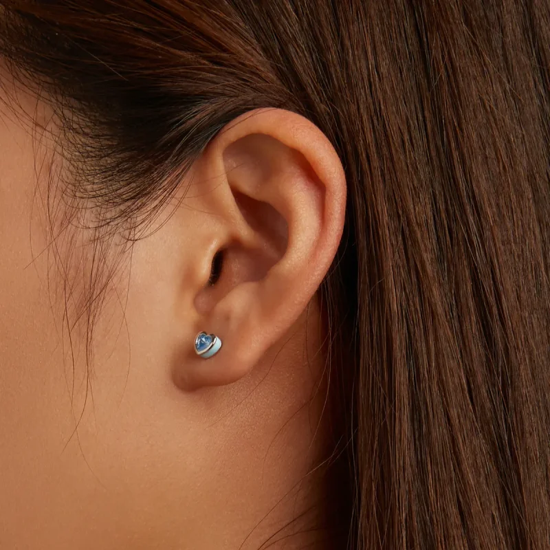 (image for) PANDORA Style Simple Love Stud Earrings - SCE1352-LB - View 7