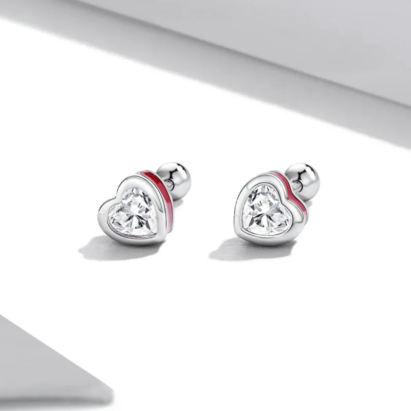 (image for) PANDORA Style Simple Love Stud Earrings - SCE1352-VT - View 2