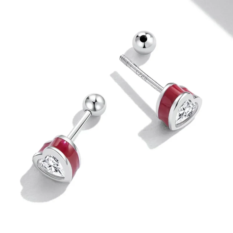(image for) PANDORA Style Simple Love Stud Earrings - SCE1352-VT - View 4