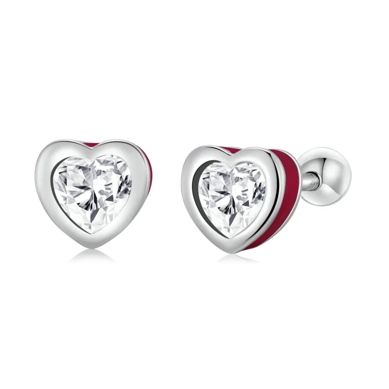 (image for) PANDORA Style Simple Love Stud Earrings - SCE1352-VT - Product Image