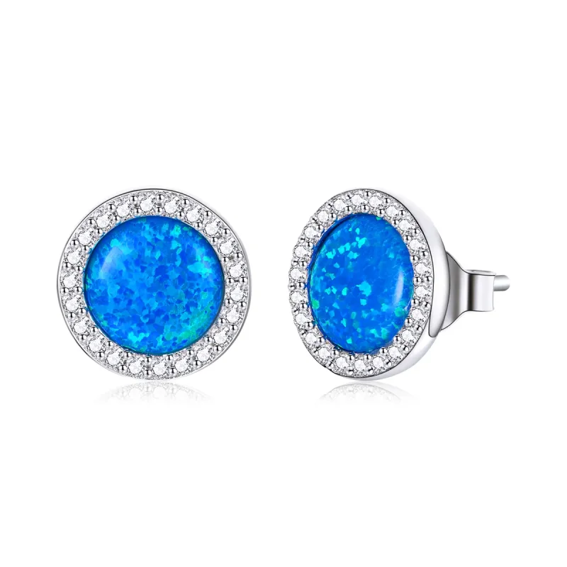 (image for) PANDORA Style Simple Opal Stud Earrings - BSE467 - Product Image