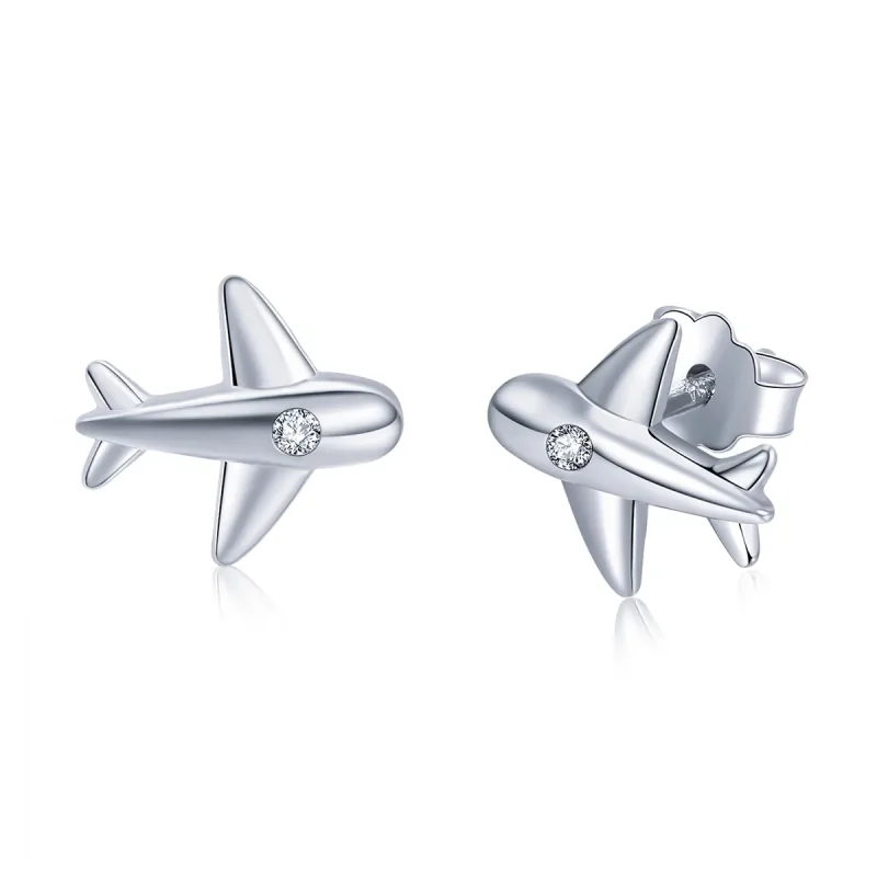(image for) PANDORA Style Small Airplane Stud Earrings - VSE153 - Product Image