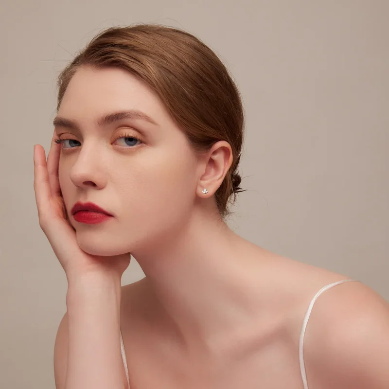 (image for) PANDORA Style Small Leaves Stud Earrings - SCE1459 - View 6