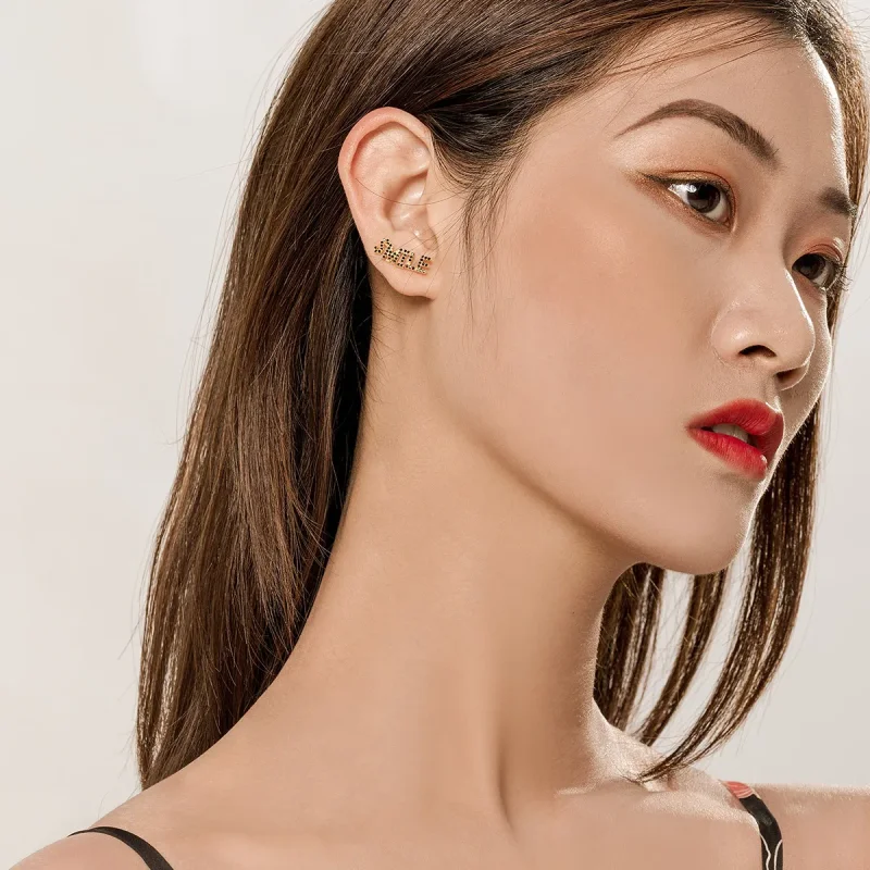 (image for) PANDORA Style Smile Stud Earrings - SCE764 - View 7