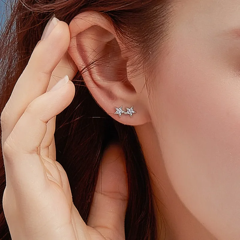 (image for) PANDORA Style Star Series - Meteor Stud Earrings - BSE087 - View 8