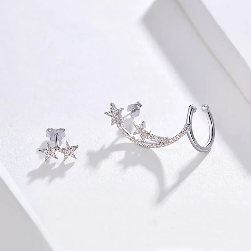 (image for) PANDORA Style Star Series - Meteor Stud Earrings - BSE087 - View 10