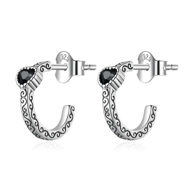 (image for) PANDORA Style Vintage Black Zircon Stud Earrings - SCE1520 - Product Image