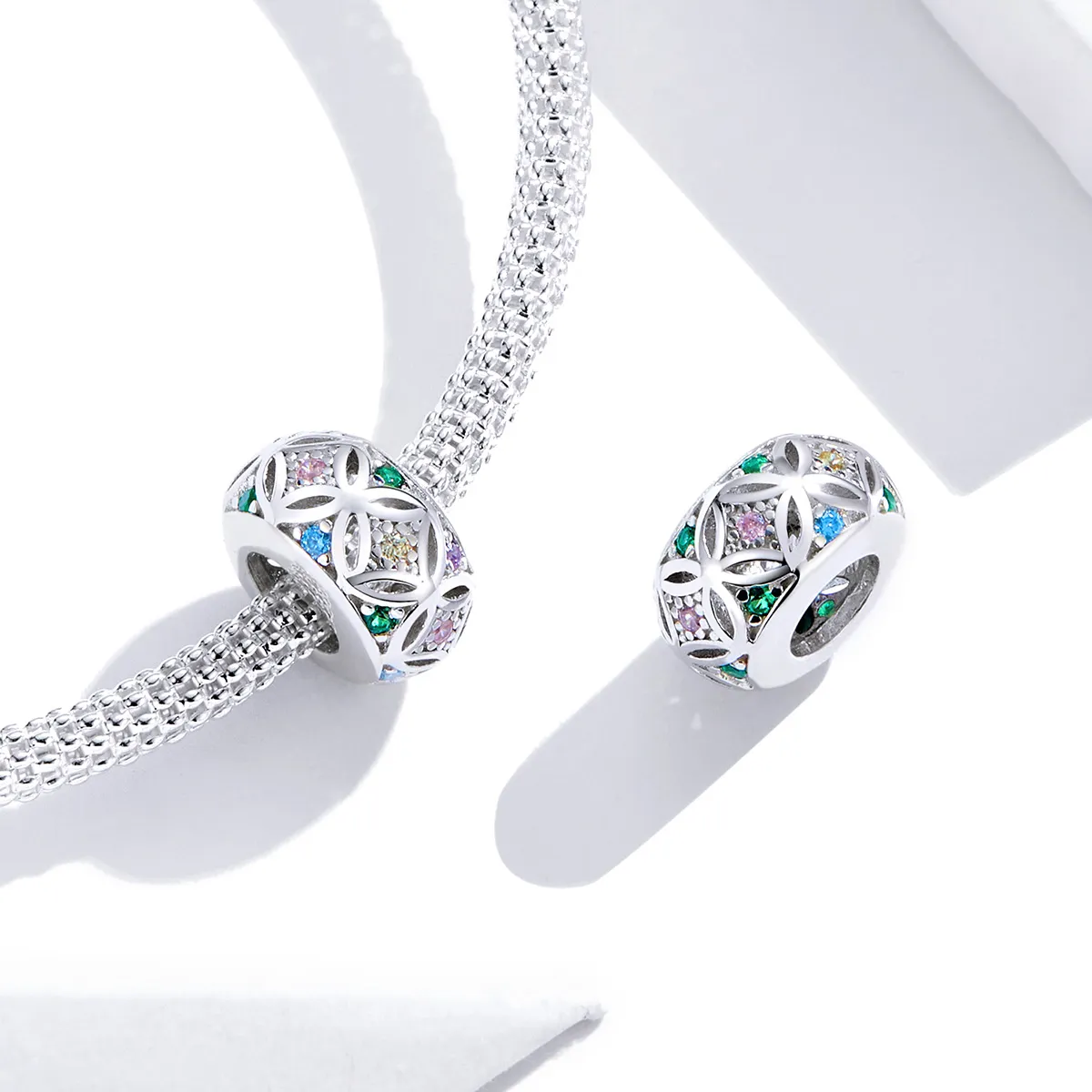 Pandora Style Silver Charm, Colorful - BSC224