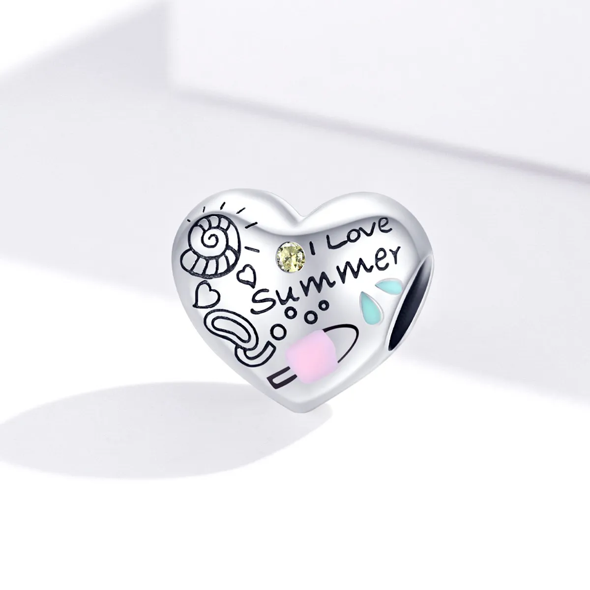 Pandora Style Silver Charm, Summer Graffiti, Multicolor Enamel - SCC1529