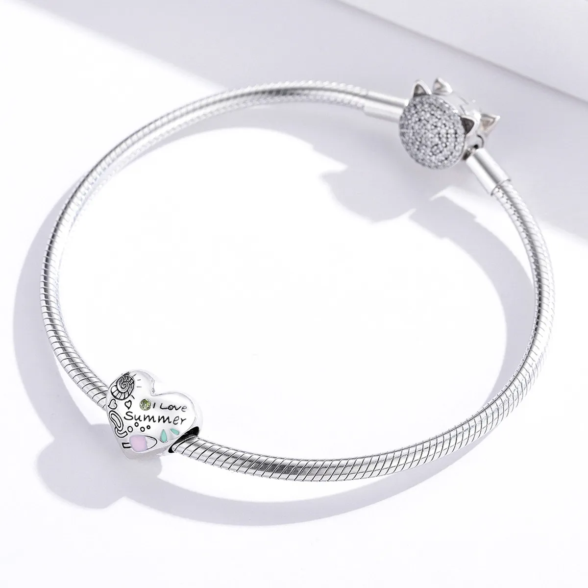 Pandora Style Silver Charm, Summer Graffiti, Multicolor Enamel - SCC1529