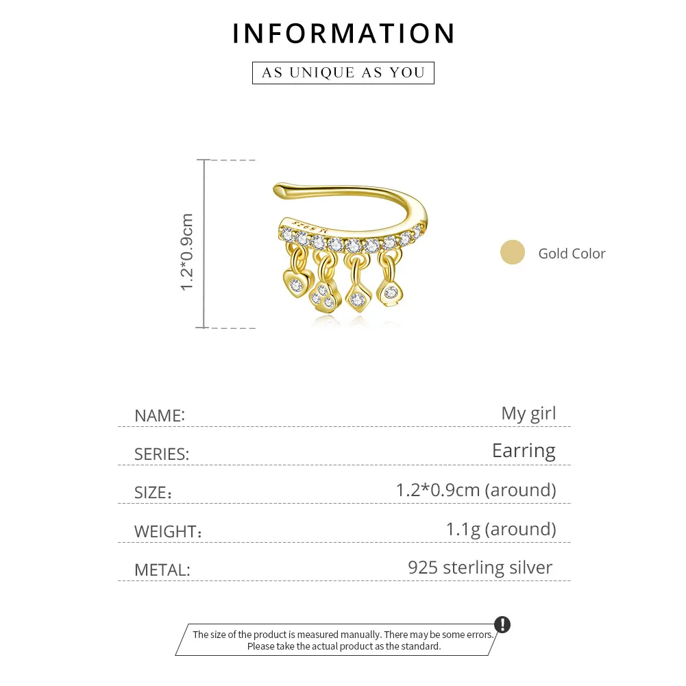 Pandora Style 18ct Gold Plated Ear Clip, My Girl - SCE1075