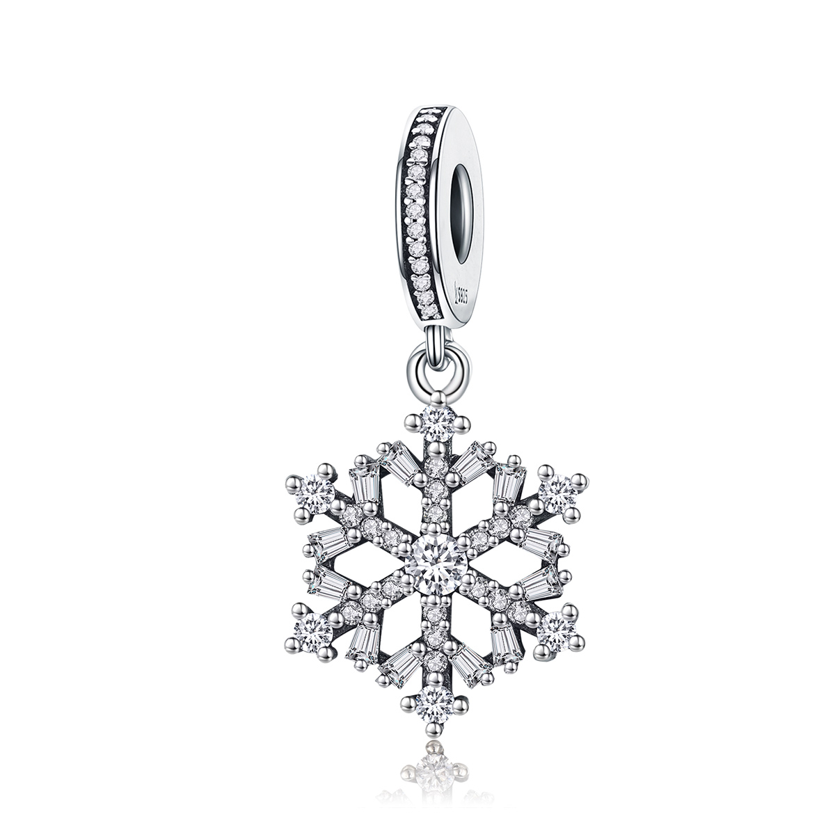 pandora style crystal snowflakes dangle charm scc266