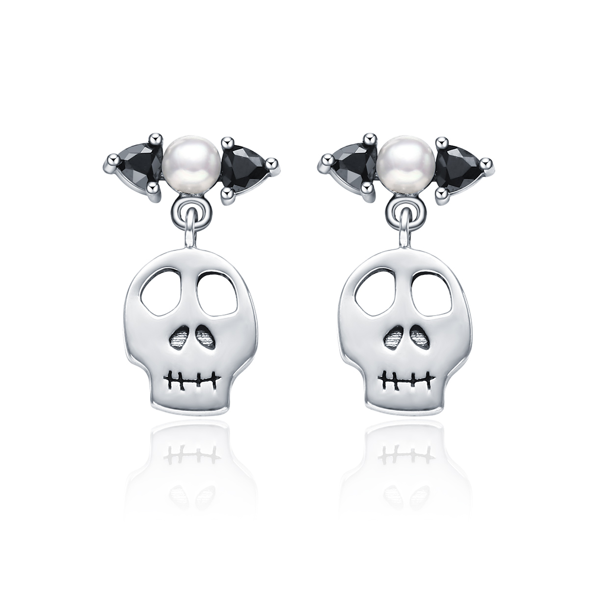 pandora style personality skull drop earrings vse084
